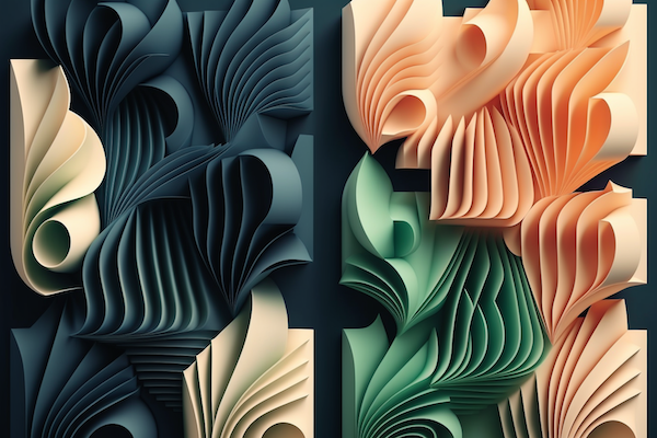 abstract AI imagery folding pattern