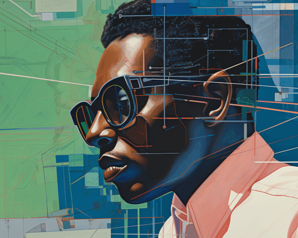 illustration of a man in glasses