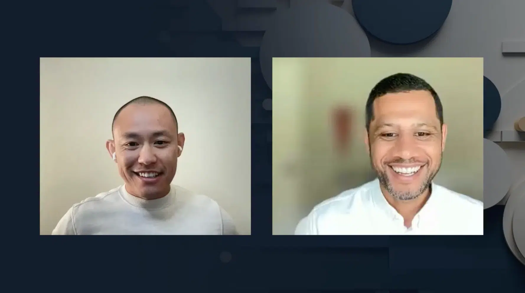 Screenshot of general counsel of upguard and general counsel of ironclad talking on zoom