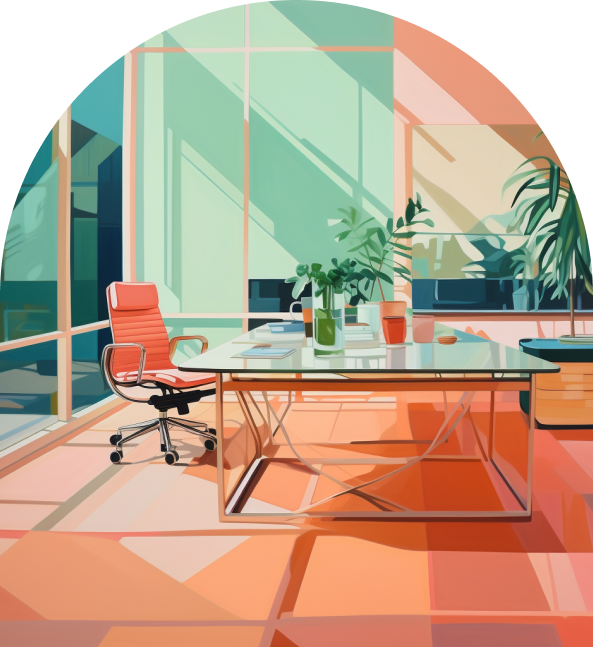 AI illustration of an office