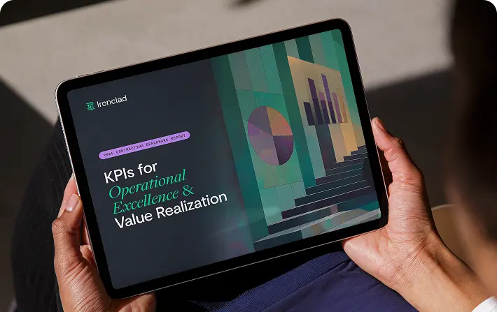 tablet showing contracting benchmark report