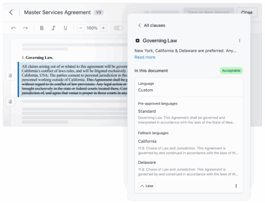 Abstracted UI of AI Clauses