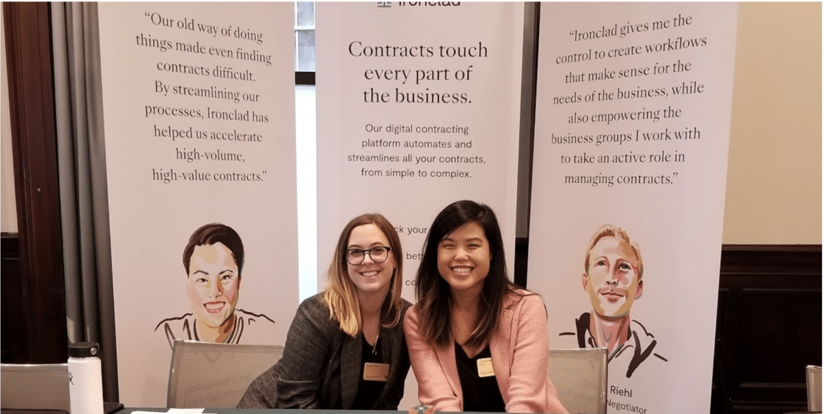 Brooke with Ironclad colleague Crystal Wu at a TechGC conference.