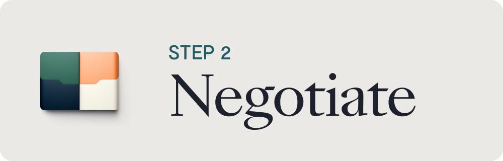 an image of the word "negotiate"