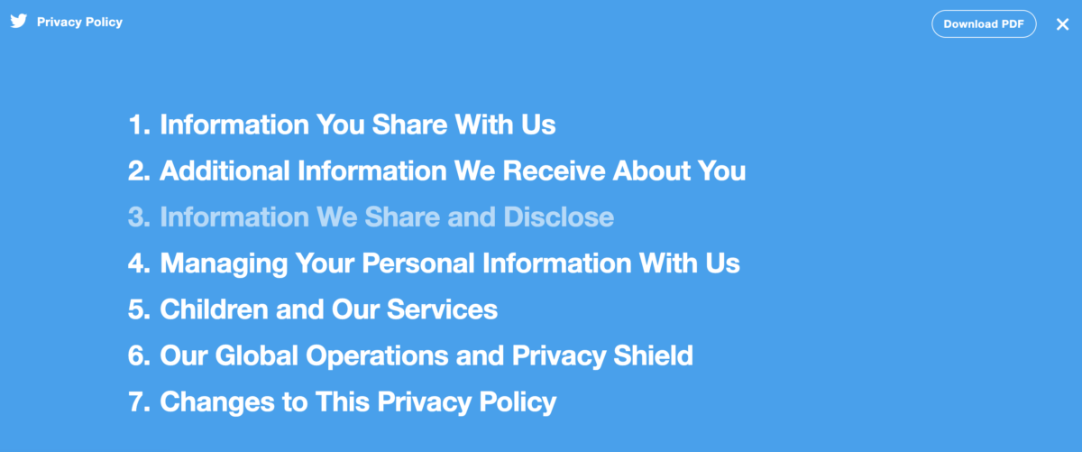 Twitter's privacy policy | Best privacy policy examples