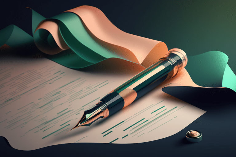 illustration of a fountain pen, symbolizing a wet signature