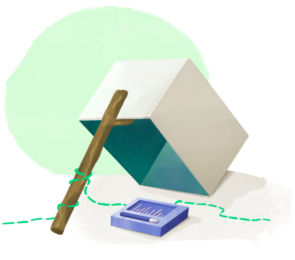 Illustration of box trap with technology inside