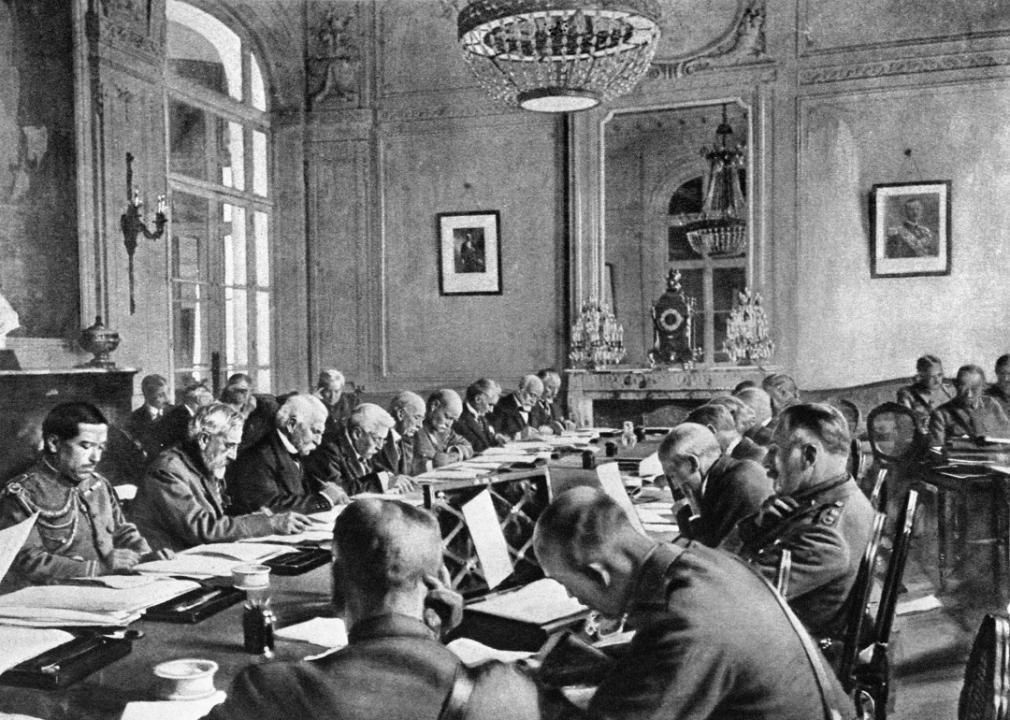 The Treaty of Versailles in 1919