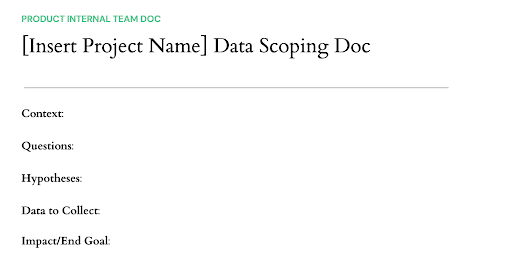 data scoping document