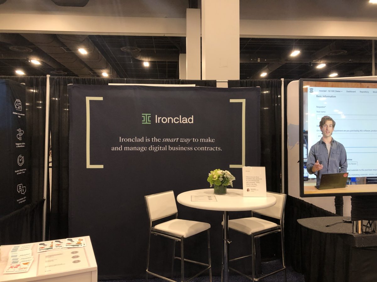 Ironclad's booth at Shoptalk 2022