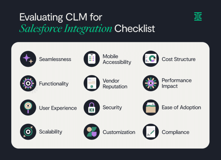 checklist of items to look for in a clm salesforce integration