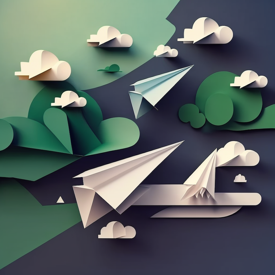 illustration of paper airplanes that symbolizes legal transformation
