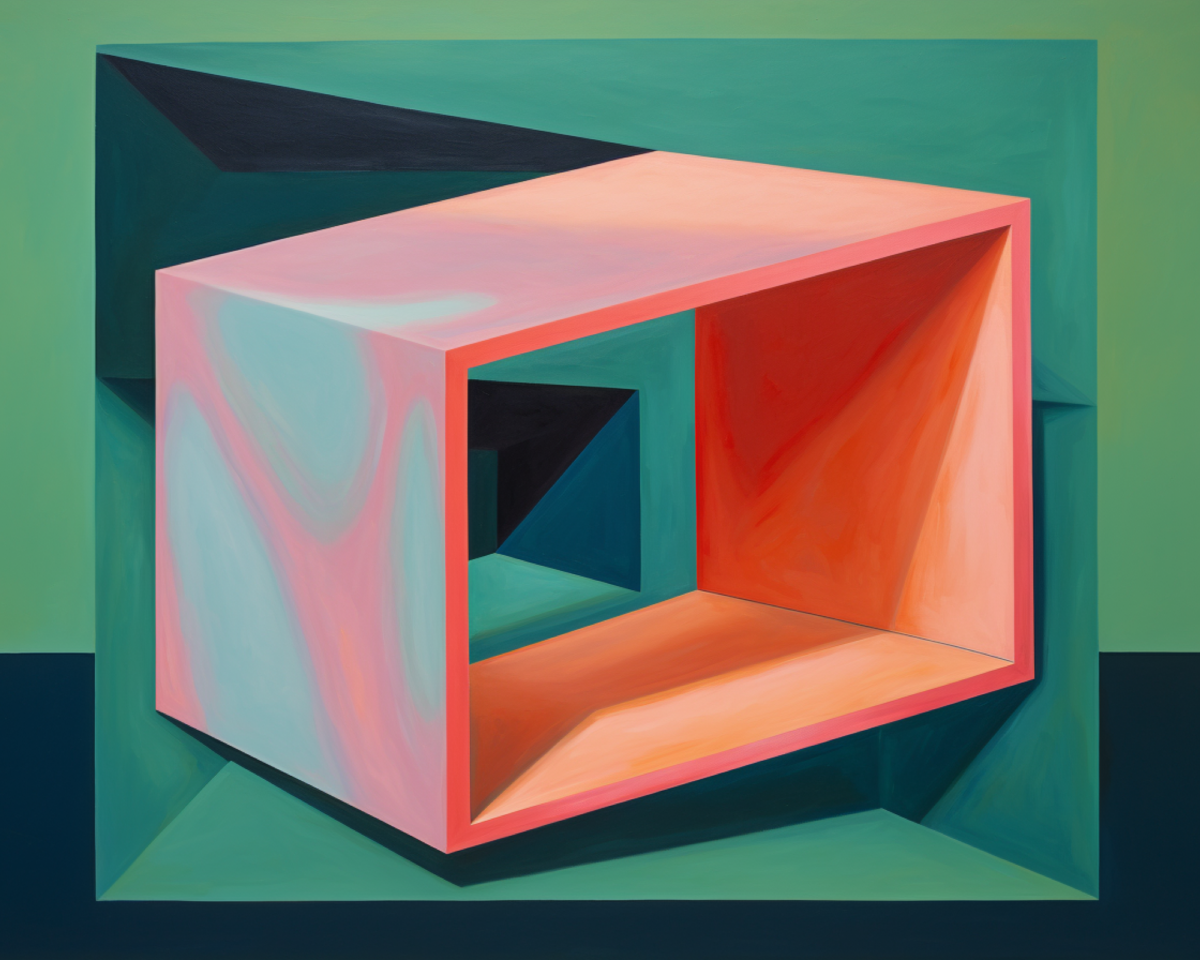 AI generated image of a necker cube-like figure
