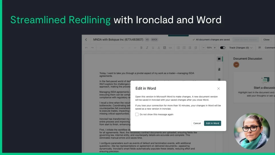 title card for product demo video around the microsoft word integration