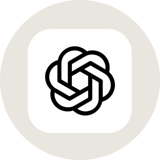 Black geometric knot resembling a flower centered on a white rounded square background, all enclosed within a thick light gray circular border, symbolizing seamless anthropic integration.