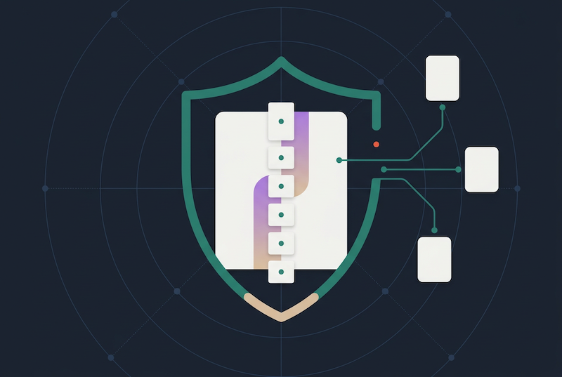 A digital shield surrounds a stylized Python logo, with connected nodes and lines representing secure data connections and the robust protection offered by compliance software, all set against a dark background.