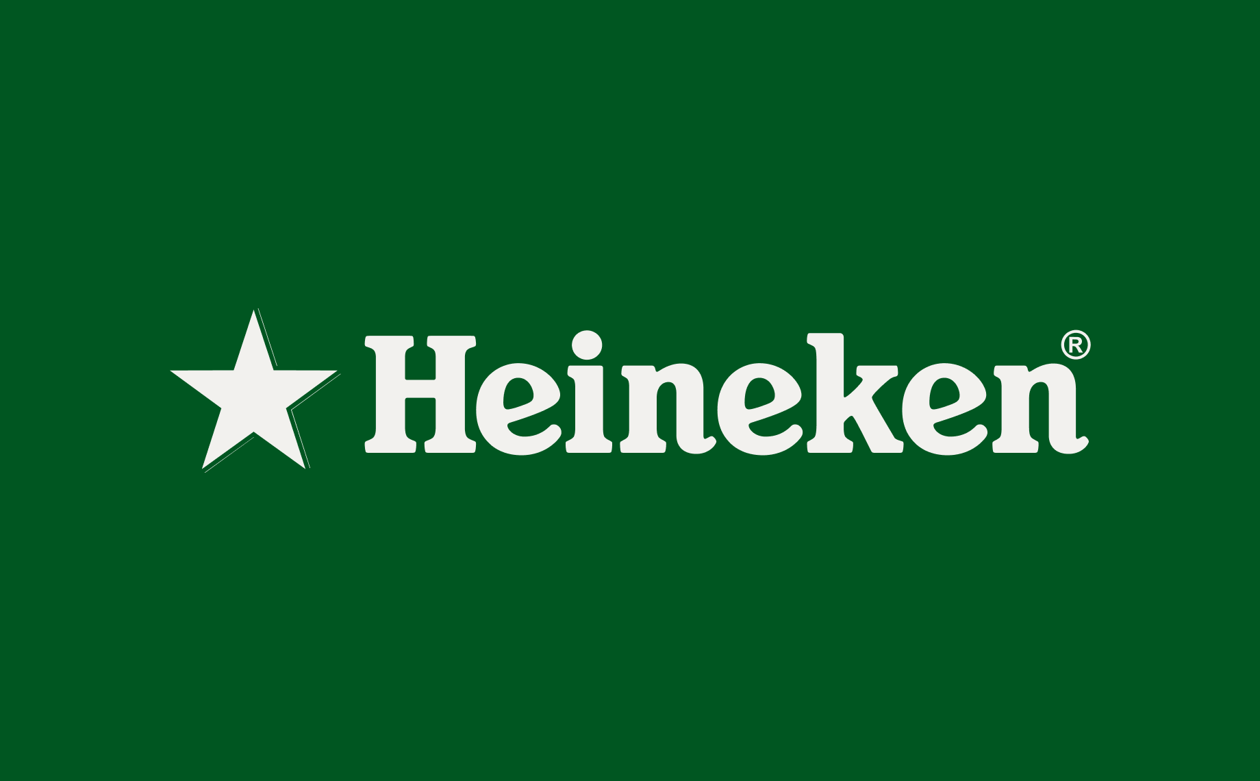 Heineken logo featuring the iconic white star and Heineken text in white, set against a classic green background.