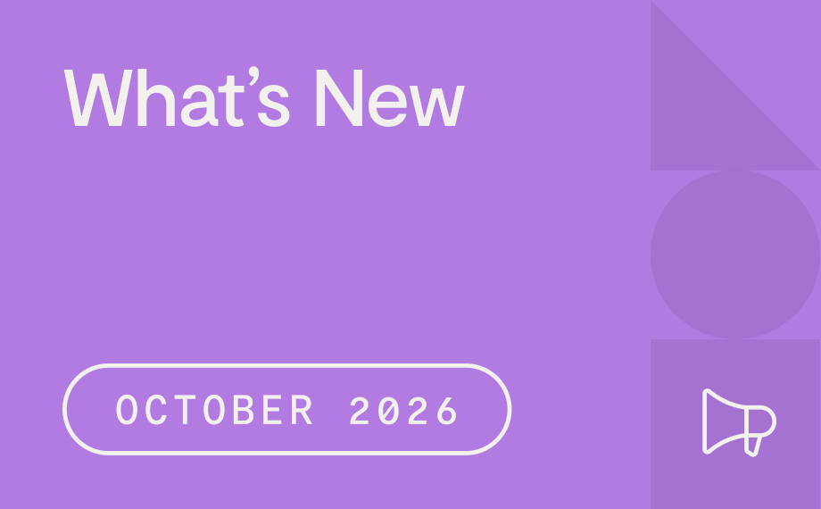 Graphic reading Whats New and October 2026 with a megaphone icon, showcasing contract AI updates.
